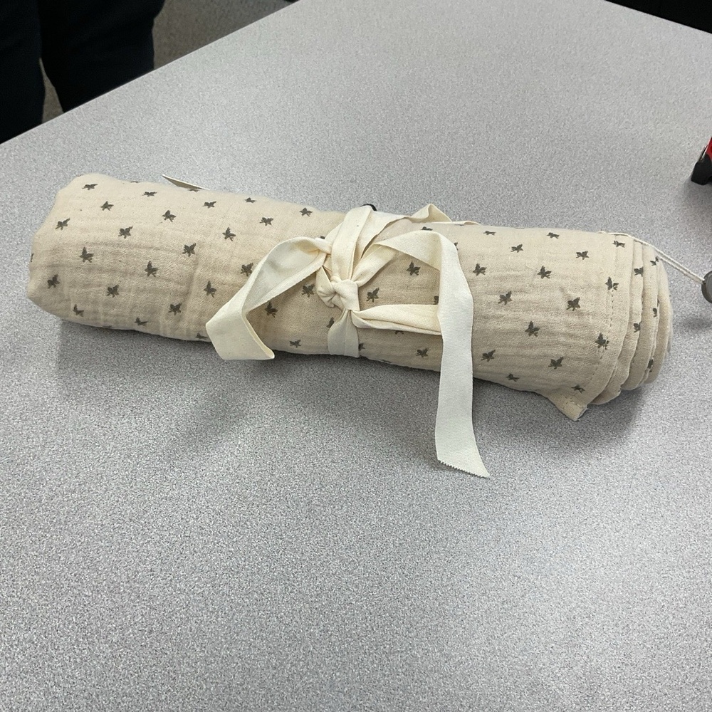 NWT Lil Atelier Swaddle Cream Beige Gender-Neutral Soft Star Pattern